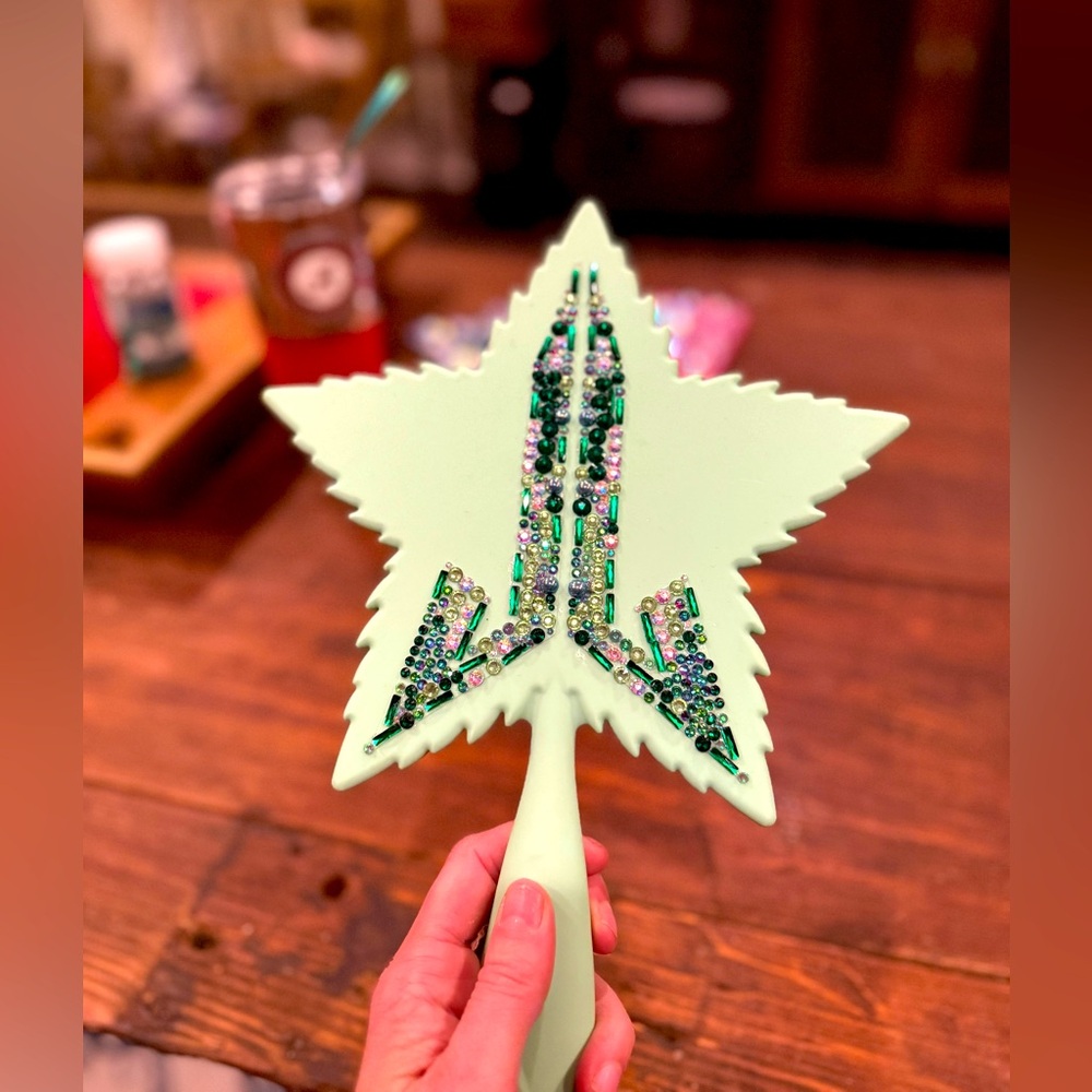 Swarovski Encrusted Jeffree Star 420 Leaf hand Mirror